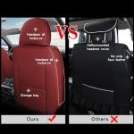 otoez Car Seat Covers Full Set, 5 Seats Nappa Leather Seat Cover for Car Seden SUV Truck, Waterproof Automotive Seat Cover Full Coverage Front and Rear Seat Protector, Red