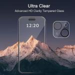 Ailun 3 Pack Screen Protector for iPhone 15 [6.1 inch] + 3 Pack Camera Lens Protector with Installation Frame,Case Friendly Tempered Glass Film,[9H Hardness] - HD