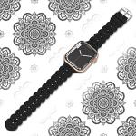 Floral Silicone Band Compatible with Apple Watch Bands 38mm 40mm 42mm 44mm 41mm 45mm 49mm Women Men, Slim Hollow-Out Design Wristbands Soft Sport Breathable Watch Bands for iWatch Ultra SE Series