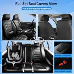 FiveFox Fit CX-5 Car Seat Covers for Select Mazda CX5 2013-2024 2025 2026 - Premium Full Coverage Leather, Airbag Compatible, Breathable, Waterproof & All Weather Seat Protector, Full Set, Black
