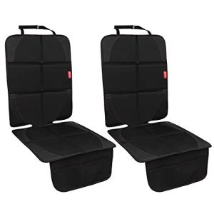MORROLS Car Seat Protector, 2 Pack Carseat Protector with Thick Padding, Baby/Pets for Child Car Seat-Mesh Pockets-Waterproof-Universal Size(Black)