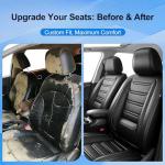 FiveFox Fit CX-5 Car Seat Covers for Select Mazda CX5 2013-2024 2025 2026 - Premium Full Coverage Leather, Airbag Compatible, Breathable, Waterproof & All Weather Seat Protector, Full Set, Black