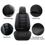 Isen-CoverAuto Full Coverage Faux Leather Car Seat Covers Full Set,Automotive Seat Covers for Cars,SUVs Pick-up Truck, Car Seat Cushion, Black Seat Covers,Front Seat Cover,Car Seat Protector