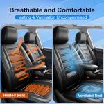 FiveFox Fit CX-5 Car Seat Covers for Select Mazda CX5 2013-2024 2025 2026 - Premium Full Coverage Leather, Airbag Compatible, Breathable, Waterproof & All Weather Seat Protector, Full Set, Black