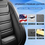 FiveFox Fit CX-5 Car Seat Covers for Select Mazda CX5 2013-2024 2025 2026 - Premium Full Coverage Leather, Airbag Compatible, Breathable, Waterproof & All Weather Seat Protector, Full Set, Black