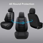 Isen-CoverAuto Full Coverage Faux Leather Car Seat Covers Full Set,Automotive Seat Covers for Cars,SUVs Pick-up Truck, Car Seat Cushion, Black Seat Covers,Front Seat Cover,Car Seat Protector