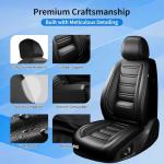 FiveFox Fit CX-5 Car Seat Covers for Select Mazda CX5 2013-2024 2025 2026 - Premium Full Coverage Leather, Airbag Compatible, Breathable, Waterproof & All Weather Seat Protector, Full Set, Black