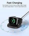 NEWDERY Charger Stand for Apple Watch, Portable Watch Charger for iWatch with USB C Cable,Fast Charging,Wireless Charging Station for iWatch Series 11/10/9/8/7/6/Ultra/5/4/3/2/SE, Black