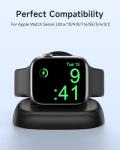 NEWDERY Charger Stand for Apple Watch, Portable Watch Charger for iWatch with USB C Cable,Fast Charging,Wireless Charging Station for iWatch Series 11/10/9/8/7/6/Ultra/5/4/3/2/SE, Black