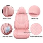 NS YOLO Universal Leather Car Seat Covers Full Coverage,Waterproof Custom Fit for Cars,SUVs and Trucks, Premium PU Leather Automotive Seat Protector with Anti-Slip Design,Pink Seat Cover for 5 Seats