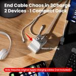 Stand for Apple Watch Charger, 2 in 1 Aluminum Airpod iWatch Charging Stand Dock Holder Compatible with Apple Watch Series 9 8 Ultra SE2 7 6 SE 5 4 3 2 and AirPods 1/2/3/Pro for Nightstand Mode