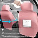 Isen-CoverAuto Full Coverage Faux Leather Car Seat Covers Full Set,Automotive Seat Covers for Cars,SUVs Pick-up Truck, Car Seat Cushion, Pink Seat Covers for 5 Seats,Car Seat Protector