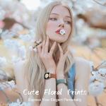 6 Pack Floral Engraved Bands Compatible with Apple Watch Bands 44mm for Women 40mm 41mm 45mm 49mm, Adjustable Comfortable Soft Silicone for iWatch Bands 38mm Womens Series