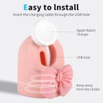 Charger Stand Compatible with Apple Watch Series 49/46/45/44/42/41/40/38mm iWatch Ultra2/Ultra/10/9/8/SE2/7/6/SE/5/4/3/2/1,Silicone Charging Dock Organizer Supports Night Stand Mode