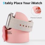 Charger Stand Compatible with Apple Watch Series 49/46/45/44/42/41/40/38mm iWatch Ultra2/Ultra/10/9/8/SE2/7/6/SE/5/4/3/2/1,Silicone Charging Dock Organizer Supports Night Stand Mode