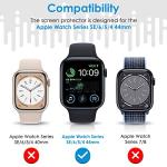 UniqueMe 6 Pack TPU Screen Protector Compatible with Apple Watch 44mm SE 3/SE 2/SE Series 6/5/4, [Upgrade Flexible Film] Anti-Scratch Soft HD TPU Clear Film for iWatch 44mm