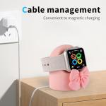 Charger Stand Compatible with Apple Watch Series 49/46/45/44/42/41/40/38mm iWatch Ultra2/Ultra/10/9/8/SE2/7/6/SE/5/4/3/2/1,Silicone Charging Dock Organizer Supports Night Stand Mode