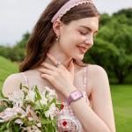 6 Pack Floral Engraved Bands Compatible with Apple Watch Bands 44mm for Women 40mm 41mm 45mm 49mm, Adjustable Comfortable Soft Silicone for iWatch Bands 38mm Womens Series