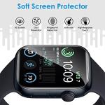 UniqueMe 6 Pack TPU Screen Protector Compatible with Apple Watch 44mm SE 3/SE 2/SE Series 6/5/4, [Upgrade Flexible Film] Anti-Scratch Soft HD TPU Clear Film for iWatch 44mm