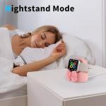 Charger Stand Compatible with Apple Watch Series 49/46/45/44/42/41/40/38mm iWatch Ultra2/Ultra/10/9/8/SE2/7/6/SE/5/4/3/2/1,Silicone Charging Dock Organizer Supports Night Stand Mode