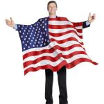 FUTUREPLUSX American Flag Cape, Wearable USA Flag Costume Outfit with Sleeves Classic Flag, 2 Differents Wearing Methods