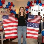 FUTUREPLUSX American Flag Cape, Wearable USA Flag Costume Outfit with Sleeves Classic Flag, 2 Differents Wearing Methods