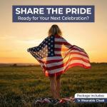 FUTUREPLUSX American Flag Cape, Wearable USA Flag Costume Outfit with Sleeves Classic Flag, 2 Differents Wearing Methods