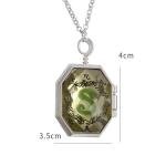 JinYu 2 Set Horcrux Necklace and Magic Ring Stone Retro Bronze Jewelry Cosplay for Fans (Black)