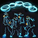 EL Wire 5in1 Portable Neon Rope Lights Strip Wearable Battery Pack Body Lights-360°Illumination Super Bright Cuttable DIY Halloween Christmas Festival Party Game Room Cosplay Costume(Ice Blue 1M)