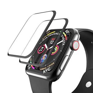 EWUONU [2 Pack Tempered Glass Screen Protector for Apple Watch 44mm SE 3/SE 2/ Series 6//5/4, 3D Full Coverage [Easy Installation Frame] Waterproof Bubble-Free HD Clear Film for iWatch 44mm