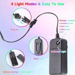 EL Wire 5in1 Portable Neon Rope Lights Strip Wearable Battery Pack Body Lights-360°Illumination Super Bright Cuttable DIY Halloween Christmas Festival Party Game Room Cosplay Costume(Ice Blue 1M)