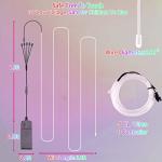 EL Wire 5in1 Portable Neon Rope Lights Strip Wearable Battery Pack Body Lights-360°Illumination Super Bright Cuttable DIY Halloween Christmas Festival Party Game Room Cosplay Costume(Ice Blue 1M)