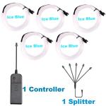 EL Wire 5in1 Portable Neon Rope Lights Strip Wearable Battery Pack Body Lights-360°Illumination Super Bright Cuttable DIY Halloween Christmas Festival Party Game Room Cosplay Costume(Ice Blue 1M)