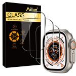 Ailun for Apple Watch Ultra 3/Ultra 2/Ultra Screen Protector [49mm], Tempered Glass Film, Anti-Scratch, High Definition, Touch Sensitive[3 Pack][Clear]