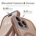 CAPRARO for iPhone 16 Pro Case for Women Girls, Upgraded [Full Camera Protection] [Compatible with MagSafe] Cute Wave Translucent Matte Phone Case for iPhone 16 Pro, Brown