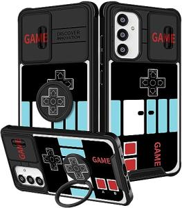 Funermei for Samsung Galaxy A54 5G Phone Case - Men Boys Cute Cover Fun Funny Cool for Teens Kids Video Game Unique Design with Camera Cover Ring Stand Funda for Samsung A54 5G Case