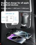 Retractable Car Charger for iPhone 17,4 in 1 Fast Charging Car Phone Charger,69W USB C Car Truck Accessories,Road Trip Essentials Gift for Men Women RV Power Adapter for iPhone 17/16/15/14,Galaxy S26
