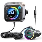JOYROOM 96W FM Transmitter Bluetooth 6.0 Car Adapter Aux with 3 Charging Ports【PD 60W & 2 * 18W】【Air Vent Installation for Safe】 Deep HiFi Bass Player Wireless Radio Fun Car Accessories Gift Set