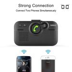 SUNITEC Bluetooth Car Speaker for Cell Phone, Handsfree Bluetooth Car Kit Motion AUTO ON Off Support Siri Voice Assistant Handsfree Speakerphone with Visor Clip - BC980P
