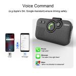 SUNITEC Bluetooth Car Speaker for Cell Phone, Handsfree Bluetooth Car Kit Motion AUTO ON Off Support Siri Voice Assistant Handsfree Speakerphone with Visor Clip - BC980P