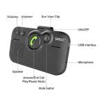 SUNITEC Bluetooth Car Speaker for Cell Phone, Handsfree Bluetooth Car Kit Motion AUTO ON Off Support Siri Voice Assistant Handsfree Speakerphone with Visor Clip - BC980P