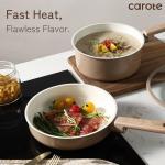 CAROTE 12Pcs Ceramic Pots and Pans Set Non Stick, Healthy Cookware Set, PFAS/PFOA Free, Kitchen Cooking Set with Frying Pans, Taupe