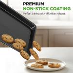 NutriChef Stackable Non-Stick Baking Pan Set – Carbon Steel Bakeware Set w/ Cookie Sheet, Muffin & Loaf Pan, Double Coated for Easy Release, Oven & Dishwasher Safe, Resists Warping, – Easy to Clean