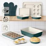 Country Kitchen Nonstick Stackable Bakeware Set - Deluxe Heavy Duty, Durable, Easy Release Baking Set, Sage, 13 Pcs