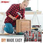Hi-Spec 54pc Red Household Tool Kit – Essential DIY Hand Tool Set with Toolbox for Home, Garage, Office, Basic Repairs, First Apartment, New Home & Everyday Home Improvement