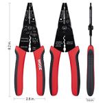 WGGE WG-015 Professional 8-inch Wire Stripper/Crimping Tool, Cable Cutter/Crimper, Wiring and Multi-Function Hand Tool, Red With Black