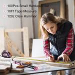 WORKPRO Pink Tool Kit, 263-Piece Home Repairing Tool Set with Wide Mouth Open Storage Bag, Household Tool Kit - Pink Ribbon