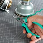 Amazon Basics 104-Piece Home Repair Household Tool Set with Easy Carrying Round Pouch, Portable Hand Tool Kit, Turquoise, 14.4 x 11.4 x 3 inches