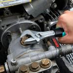 Amazon Basics 104-Piece Home Repair Household Tool Set with Easy Carrying Round Pouch, Portable Hand Tool Kit, Turquoise, 14.4 x 11.4 x 3 inches