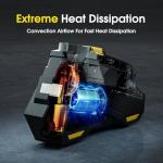 FLYKID Tire Inflator Portable Air Compressor- 12V DC Air Pump for Car Tires with 150PSI LCD Digital Gauge & Emergency LED Light,Auto Tire Pump for Cars,Motorcycles,Bikes,Balls (Yellow, Large)